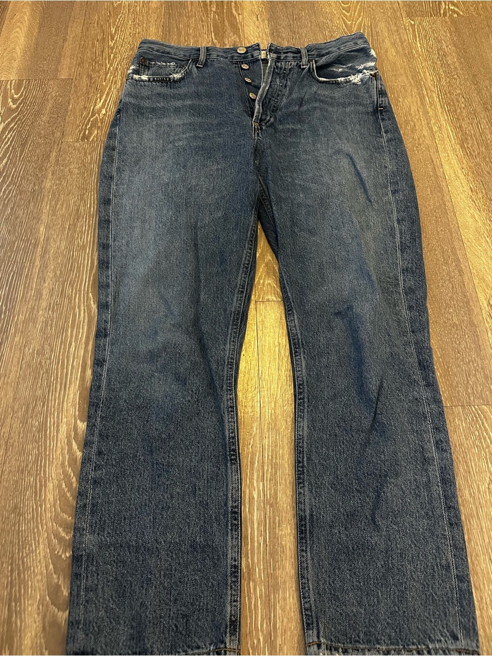 Agolde Riley High Rise Crop Straight Jeans - Picture 2 of 5